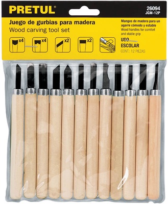 Juego de Gubias con Mango de Madera - 12 Piezas