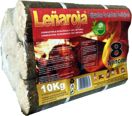 Pack Briquetas de Madera 10Kg Le�a Roja