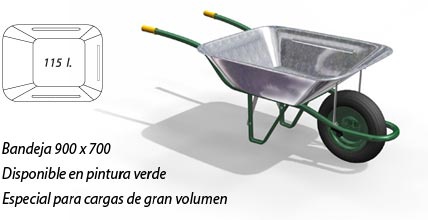 Caja Carretillo Galvanizada 115 Litros