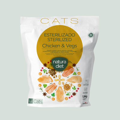 Pienso Gatos Natura Diet Cats Sterilized Chicken & Vegs 8 Kg