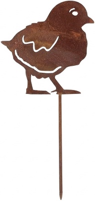 Figura Jardin Pollito Efecto Oxido Surtido